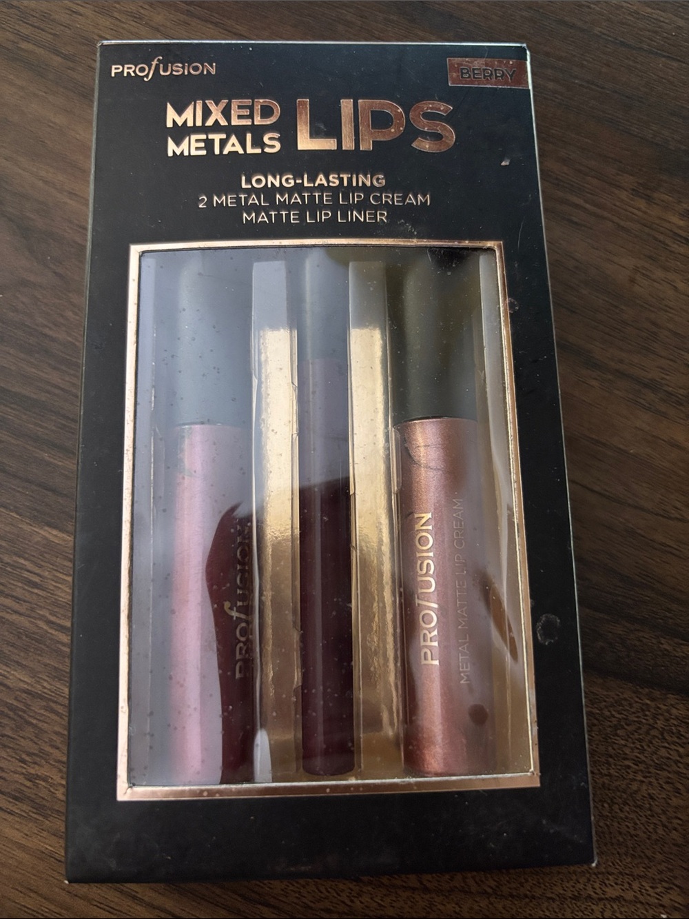 Profusion Cosmetics Mixed Metals Lips Set - Metallic Rose, Berry & Plum